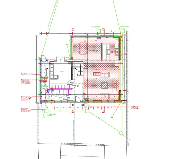 A working drawing issued for building regulations by MB Architecture