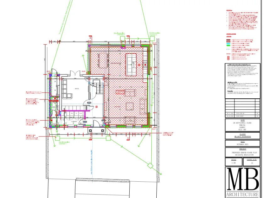 A detailed architectural drawing by MB Architecture